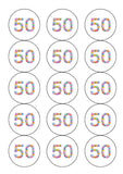 50th Birthday Balloons Edible Icing Cake Topper or Ribbon