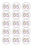 65th Birthday Balloons Edible Icing Cake Topper or Ribbon