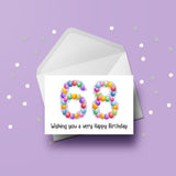 68th Birthday Balloons Card