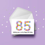 85th Birthday Balloons Card