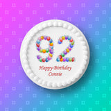 92nd Birthday Balloons Edible Icing Cake Topper or Ribbon