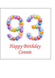 93rd Birthday Balloons Edible Icing Cake Topper or Ribbon