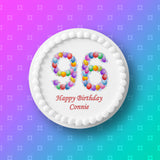 96th Birthday Balloons Edible Icing Cake Topper or Ribbon