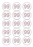 99th Birthday Balloons Edible Icing Cake Topper or Ribbon