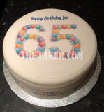 65th Birthday Balloons Edible Icing Cake Topper or Ribbon