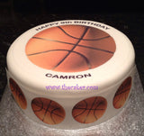 Basketball 02 Edible Icing Cake Topper or Ribbon