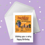 Buckfast Label Birthday Card