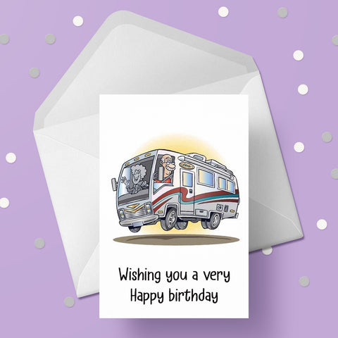 Caravan Motorhome 04 Birthday Card