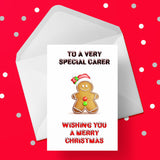 Christmas Card for Carer - Gingerbread Man