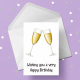 Champagne Glasses Birthday Card