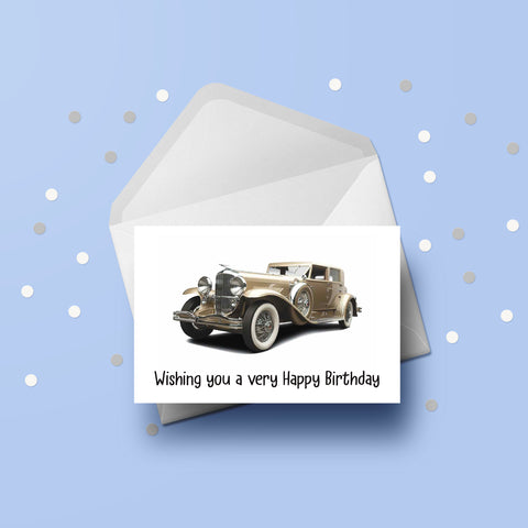 Classic Vintage Car Birthday Card