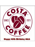 Costa Coffee Logo Edible Icing Cake Topper or Ribbon