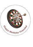 Dartboard Dart Board Darts 02 Edible Icing Cake Topper or Ribbon