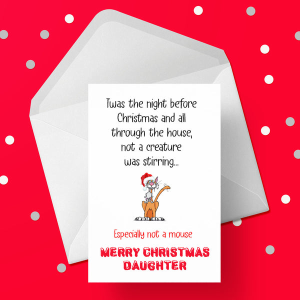 Christmas Card for Daughter - Funny "Twas the night..."