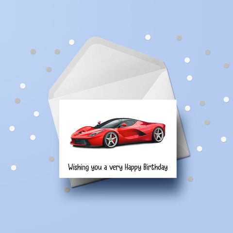 Ferrari Racing Car Birthday Card 02