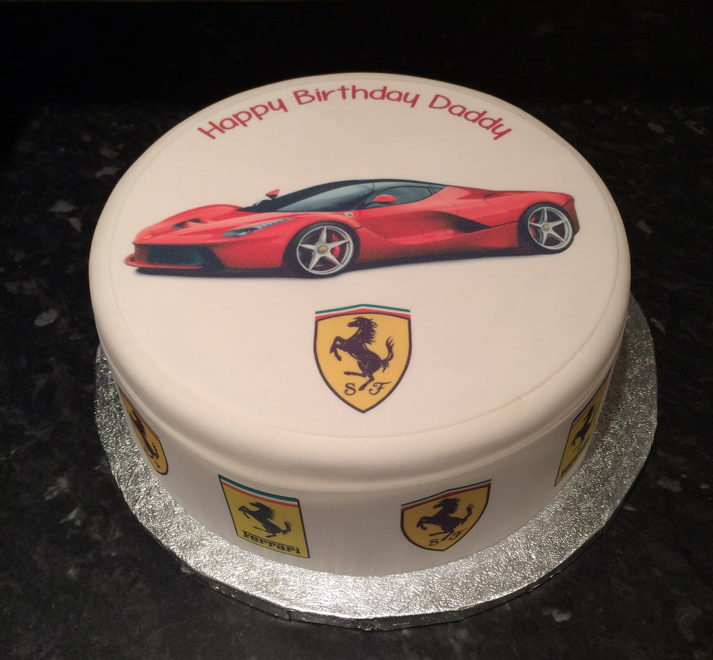 White Stripe Ferrari Cake | Birthday Cake In Dubai | Cake Delivery – Mister  Baker
