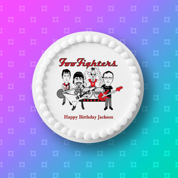 Foo Fighters 02 Edible Icing Cake Topper or Ribbon