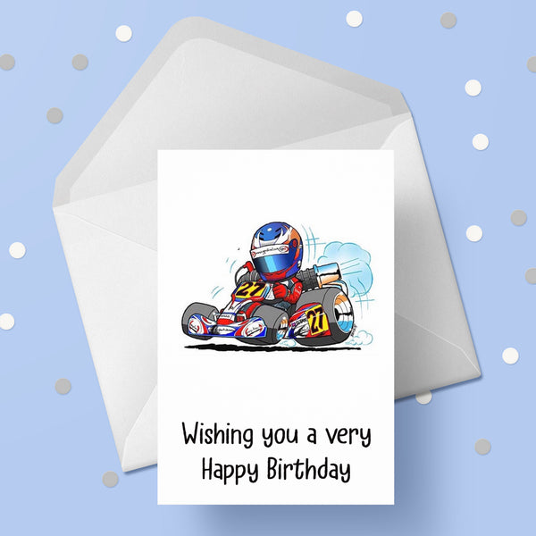 Go-Karting Go Kart Birthday Card 01