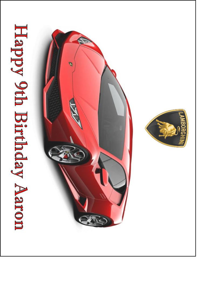 Lamborghini Racing Car Edible Icing Cake Topper 03 - Red – the caker online