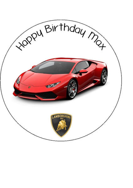 Lamborghini Racing Car Edible Icing Cake Topper 03 - Red – the caker online