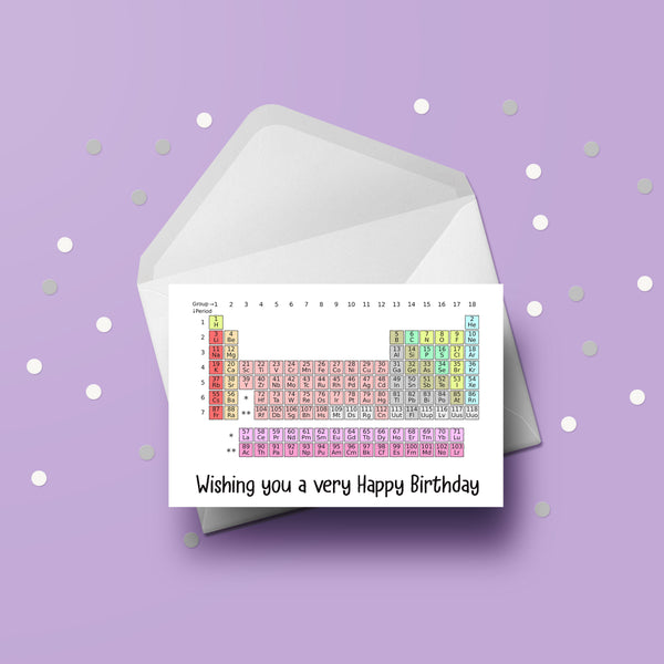 Periodic Table Birthday Card