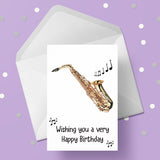 Sax Saxophone Birthday Card 01