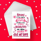 Boyfriend Birthday Card 03 - Funny "Behind every angry woman ..."