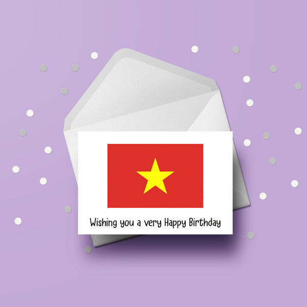 Vietnam Flag Birthday Card